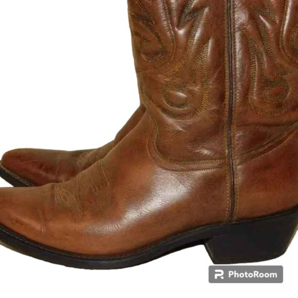 Acme Vintage Leather Cowboy Western Boots Size 9D Made In Mexico - Picture 9 of 12